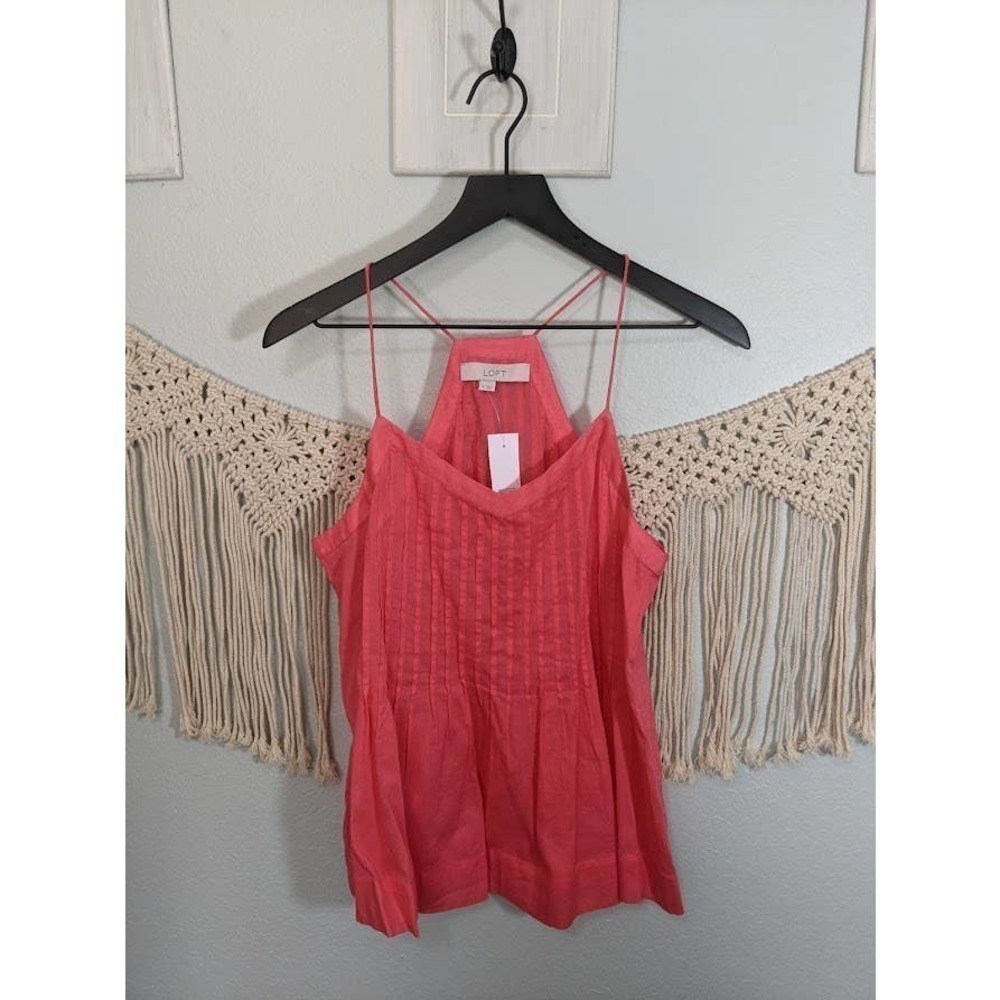 Racerback Spaghetti Strap Pleated Blouse